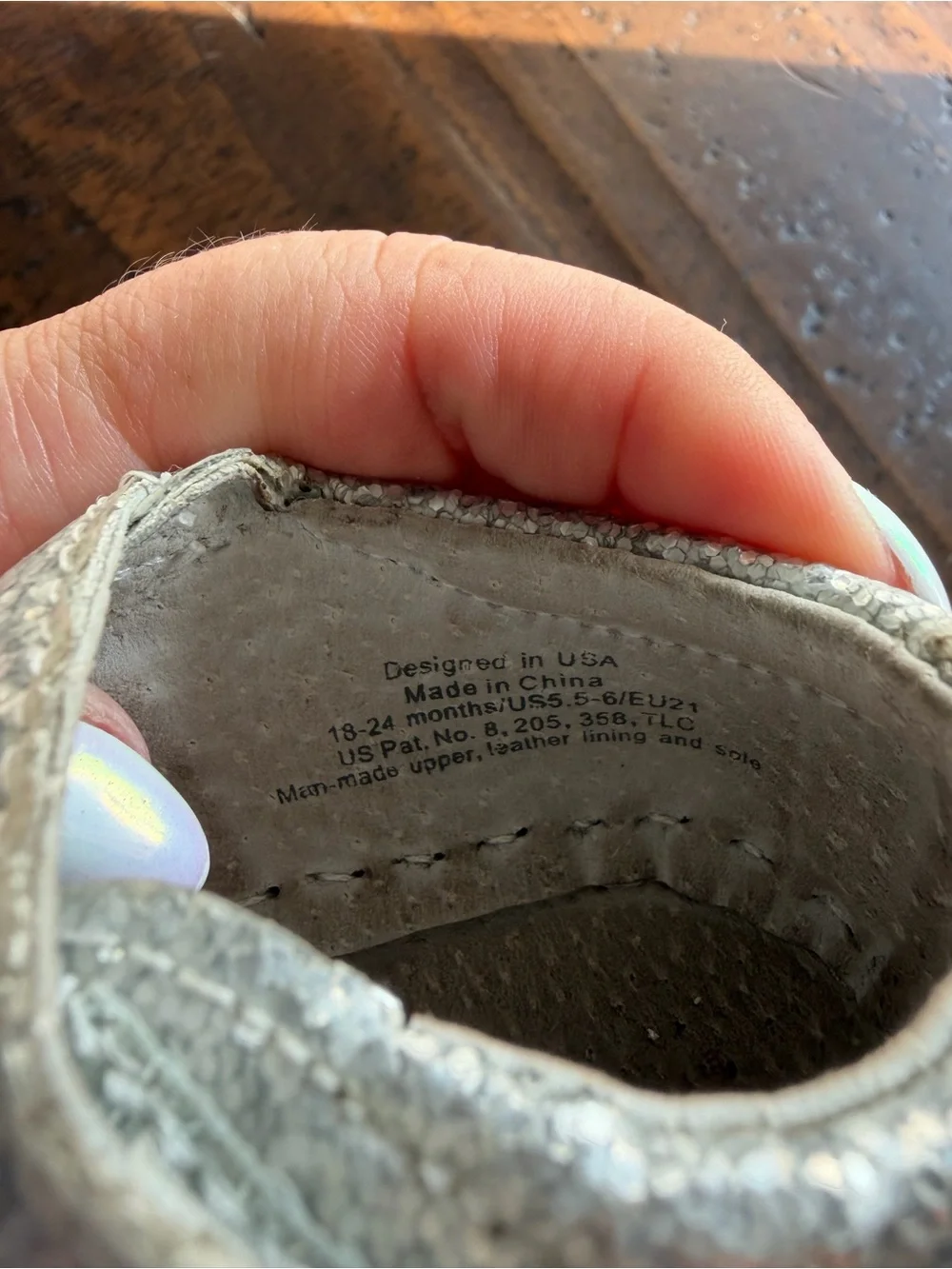 pediped Silver Glitter Mary Jane Kids Shoes